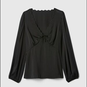Gap Black Satin Empire Top